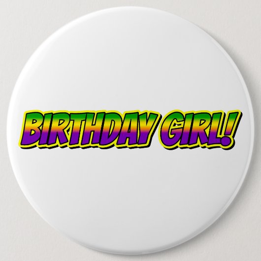 Mardi Gras Verjaardagsmeisje! Ronde Button 6,0 Cm (Voorkant)