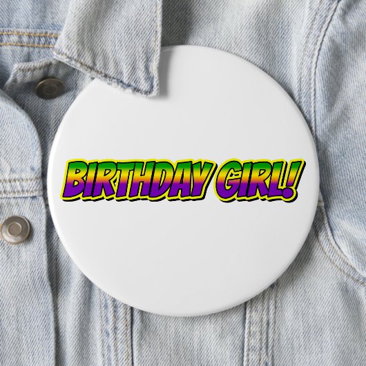 Mardi Gras Verjaardagsmeisje! Ronde Button 6,0 Cm (In situ)