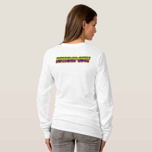 Mardi Gras Verjaardagsmeisje! T-shirt (Achterkant volledig)