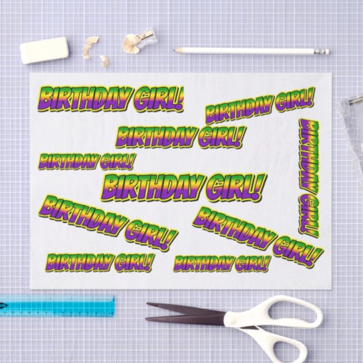 Mardi Gras Verjaardagsmeisje! Tissuepapier (Craft)