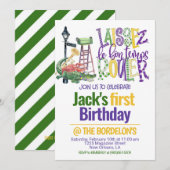 Mardi Gras verjaardagsuitnodiging Kaart (Voorkant / Achterkant)