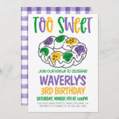 Mardi Gras verjaardagsuitnodiging Kaart (Voorkant / Achterkant)