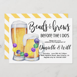 Mardi Gras Verloving Invitation Kaart