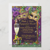 Mardi Gras Verlovingsfeest Uitnodiging (Achterkant)
