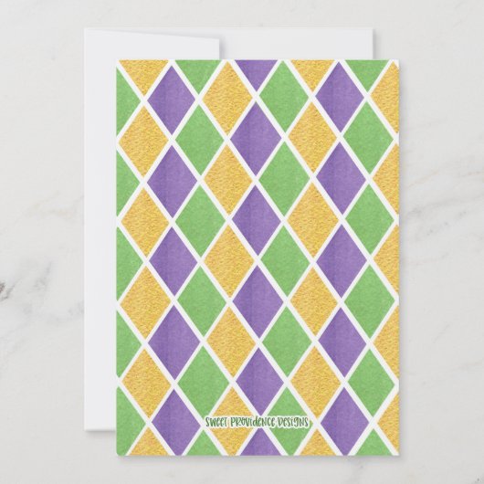 Mardi Gras Verlovingspartij Uitnodiging (Achterkant)