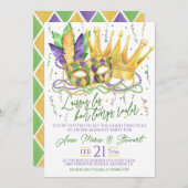 Mardi Gras Verlovingspartij Uitnodiging (Voorkant / Achterkant)