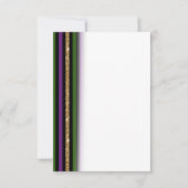 Mardi Gras Vertical Lines Golden Glitter NOLA Bedankkaart (Voorkant)