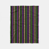 Mardi Gras Vertical Lines Golden Glitter NOLA Fleece Deken (Voorkant)