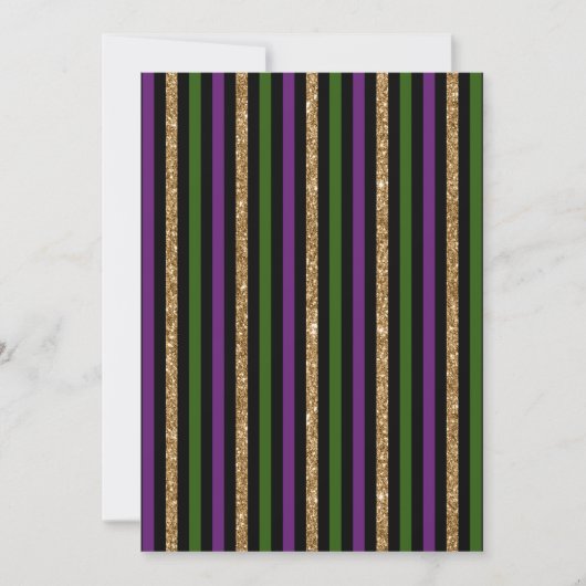 Mardi Gras Vertical Lines Golden Glitter NOLA Kaart (Voorkant)