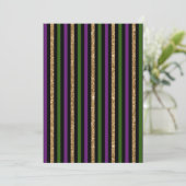 Mardi Gras Vertical Lines Golden Glitter NOLA Kaart (Staand voorkant)