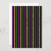 Mardi Gras Vertical Lines Golden Glitter NOLA Kaart (Voorkant / Achterkant)