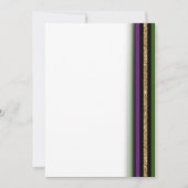 Mardi Gras Vertical Lines Golden Glitter NOLA Save The Date (Voorkant)