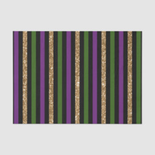 Mardi Gras Vertical Lines Golden Glitter NOLA Tissuepapier