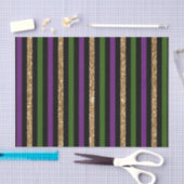 Mardi Gras Vertical Lines Golden Glitter NOLA Tissuepapier (Craft)