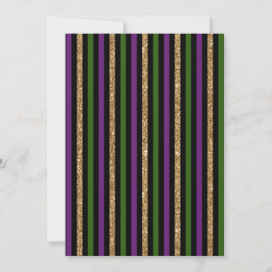 Mardi Gras Verticale Lijnen Gouden Glitter NOLA Kaart