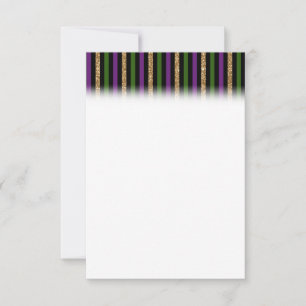 Mardi Gras Verticale Lijnen Gouden Glitter NOLA Save The Date
