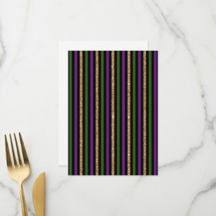 Mardi Gras Verticale Lijnen Gouden Glitters NOLA Menu