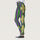 Mardi Gras Verticale Stripes & Fleur de Lys Leggings (Links)