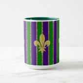 Mardi Gras Verticale Stripes & Fleur de Lys Mok (Midden)