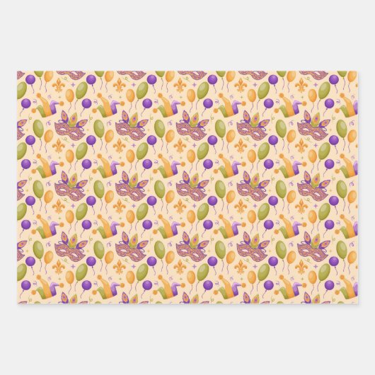 Mardi Gras Vette Dinsdag Carnaval Inpakpapier Vel (Voorkant 2)