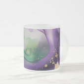 Mardi Gras Vibes Waterverf Ink Matglas Koffiemok (Voorkant rechts)