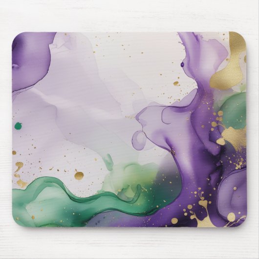 Mardi Gras Vibes Waterverf Ink Muismat (Voorkant)