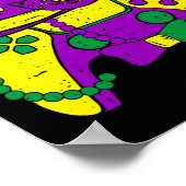 Mardi Gras Video Game Controller Jester Hat Costum Poster (Hoek)