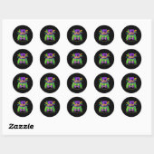Mardi Gras Video Game Controller Jester Hat Gamer  Ronde Sticker (Vel)