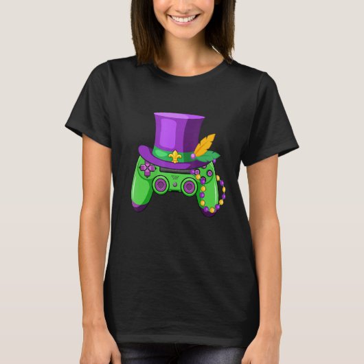 Mardi Gras Video Game Controller Jester Pet Appara T-shirt (Voorkant)