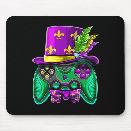 Mardi Gras Video Game Controller Jester Pet Costum Muismat (Voorkant)