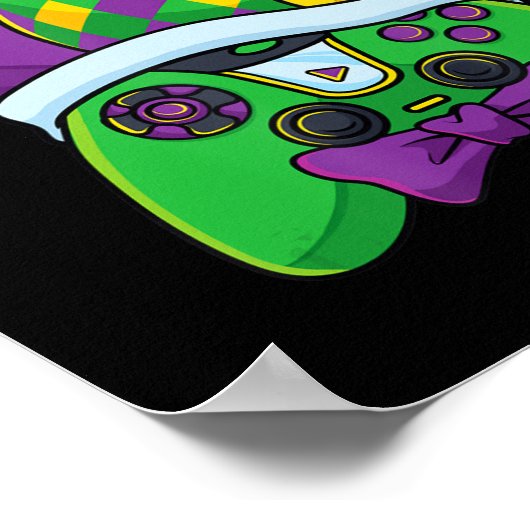 Mardi Gras Video Game Controller Jester Pet Costum Poster (Hoek)
