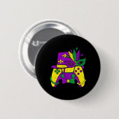 Mardi Gras Video Game Controller Jester Pet Costum Ronde Button 5,7 Cm (Voorkant /achterkant)