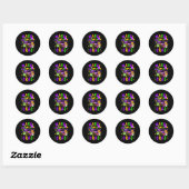 Mardi Gras Video Game Controller Jester Pet Costum Ronde Sticker (Vel)