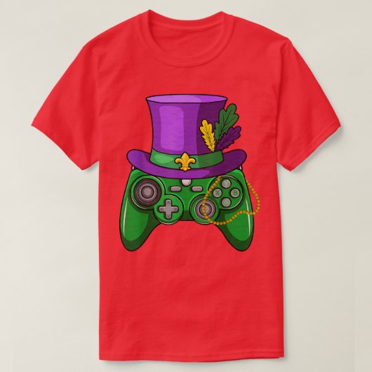 Mardi Gras Video Game Controller Jester Pet Costum T-shirt (Design voorkant)