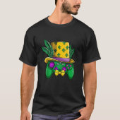 Mardi Gras Video Game Controller Jester Pet Costum T-shirt (Voorkant)