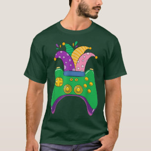 Mardi Gras Video Game Controller Jester Pet Gamer T-shirt