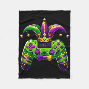 Mardi Gras-videogame-controller narrenhoed jongen Fleece Deken