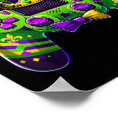 Mardi Gras Videogame Controller Narrenhoed Jongen Poster (Hoek)