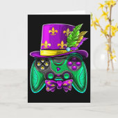 Mardi Gras Videogame Controller Narrenhoed Kostuum Kaart (Gele Bloem)