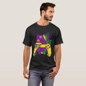 Mardi Gras-videospelcontroller Nar Hoed Kostuum T-shirt (Voorkant volledig)