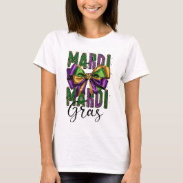 Mardi Gras Viering Bow T-shirt
