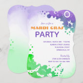 Mardi Gras-viering Kaart (Voorkant / Achterkant)