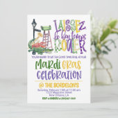 Mardi Gras-viering uitnodiging (Staand voorkant)