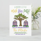 Mardi Gras-viering uitnodiging (Staand voorkant)