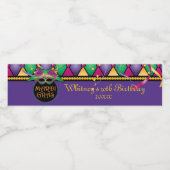 Mardi Gras. Viering Waterfles Etiket (Enkel label)