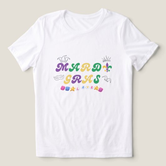 Mardi Gras-vieringsliefde Tri-Blend Shirt (Design voorkant)