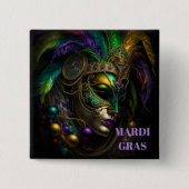 Mardi Gras Vierkante Button 5,1 Cm (Voorkant)