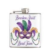 Mardi Gras Vinyl-Wrapped Roestvrijstalen kolf Heupfles (Voorkant)