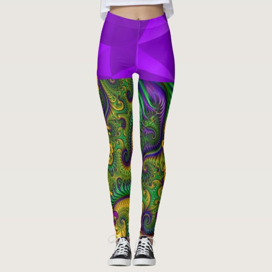 Mardi Gras Violet Women's Leggings Paarse pants (Voorkant)