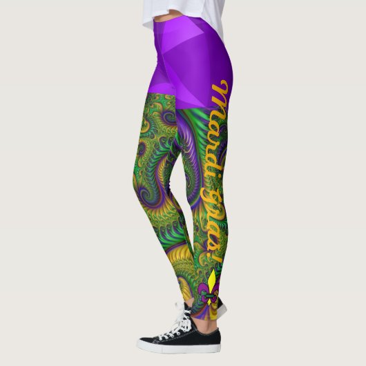 Mardi Gras Violet Women's Leggings Paarse pants (Links)